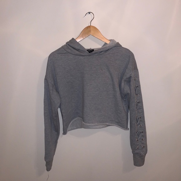 Rue21 Tops - Rue 21 Gray Laced Up Hoodie